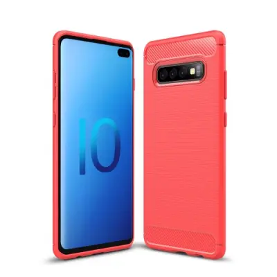 Kolfiberdesign Skal till Samsung Galaxy S10 Plus - Röd