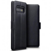 Plånboksfodral av äkta läder till Samsung Galaxy S10 Plus - Svart