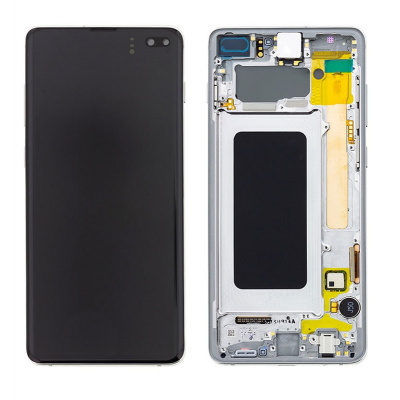 Samsung Galaxy S10 Plus Skärm med LCD Display - Prism Vit
