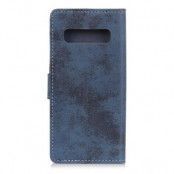 Vintage Plånboksfodral till Samsung Galaxy S10 Plus - Blå