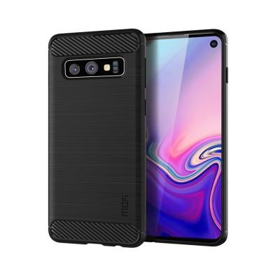 Carbon Brushed Mobilskal till Samsung Galaxy S10 - Svart