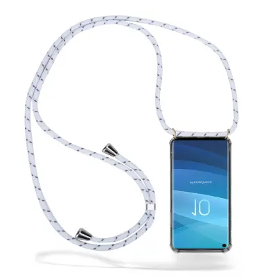 Boom Galaxy S10 mobilhalsband skal - White Stripes Cord