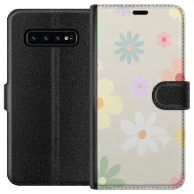 Plånboksfodral till Samsung Galaxy S10 med fejdande blommor