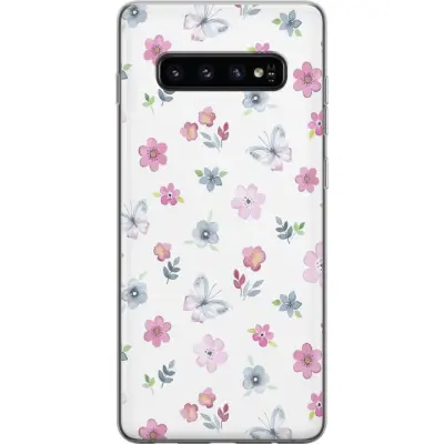 Mobilskal till Samsung Galaxy S10 med Blommor och fjärillar