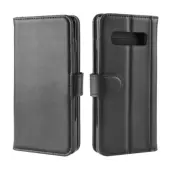 Genuine Split Plånboksfodral till Samsung Galaxy S10 - Svart