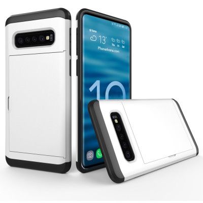 Hybrid Armor med Kortplats till Samsung Galaxy S10 - Vit