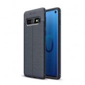 Litchi Skal till Samsung Galaxy S10 - Mörkblå