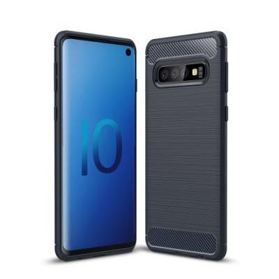 Litchi Skin Skal till Samsung Galaxy S10 - Mörkblå