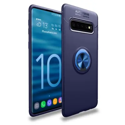 Magnetiskt Skal med Ring för Samsung Galaxy S10 - Blå
