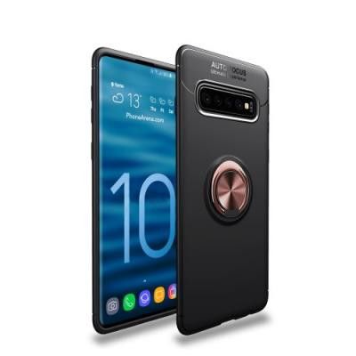 Magnetiskt Skal med Ring för Samsung Galaxy S10 - Svart Rosa