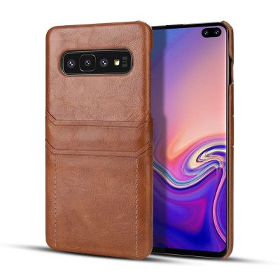 Mobilskal med kortplatser till Samsung Galaxy S10 - Brun