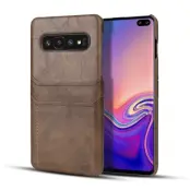 Mobilskal med kortplatser till Samsung Galaxy S10 - Coffee