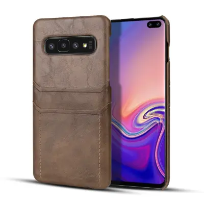 Mobilskal med kortplatser till Samsung Galaxy S10 - Coffee