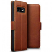 Plånboksfodral av äkta läder till Samsung Galaxy S10 - Brun