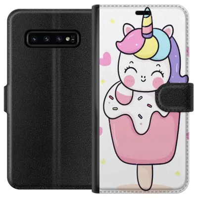 Plånboksfodral till Samsung Galaxy S10 med Glad enhörning