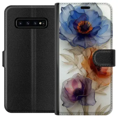 Plånboksfodral till Samsung Galaxy S10 med Silkesblommor
