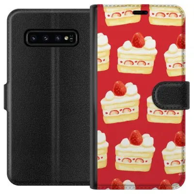Plånboksfodral till Samsung Galaxy S10 med Tårta