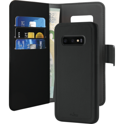Puro EcoLeather Wallet Detachable till Samsung Galaxy S10 - Svart