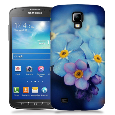 Skal till Samsung Galaxy S5 Active - Blå blommor