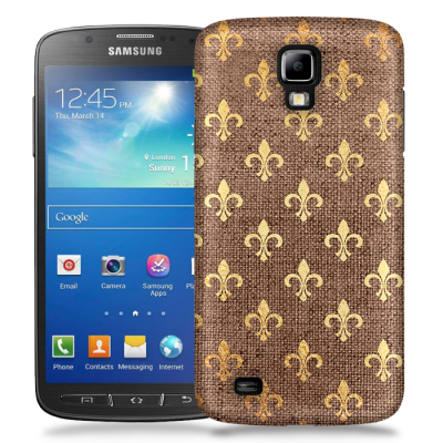 Skal till Samsung Galaxy S5 Active - Canvas Blommor - Guld/Brun