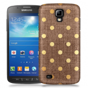 Skal till Samsung Galaxy S5 Active - Canvas Polka - Guld/Brun