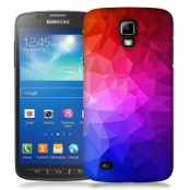 Skal till Samsung Galaxy S5 Active - Polygon - Blå/Lila/Röd