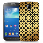 Skal till Samsung Galaxy S5 Active - Rutmönster - Guld/Svart