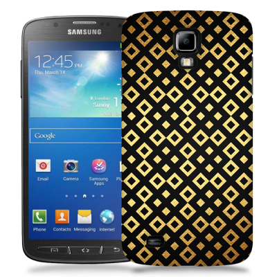 Skal till Samsung Galaxy S5 Active - Rutmönster - Svart/Guld