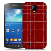 Skal till Samsung Galaxy S5 Active - Sömmar - Rutmönster Röd
