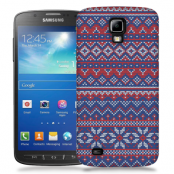 Skal till Samsung Galaxy S5 Active - Stickat - Blå/Röd