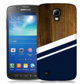Skal till Samsung Galaxy S5 Active - Wood ränder - Mörkblå