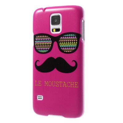 BaksideSkal till Samsung Galaxy S5- Mustaches Magenta