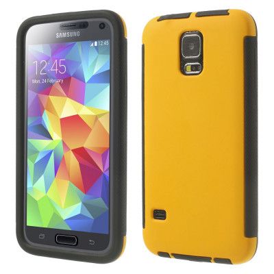 Combo Skal med inbyggd skärmskydd till Samsung Galaxy S5 (Gul)