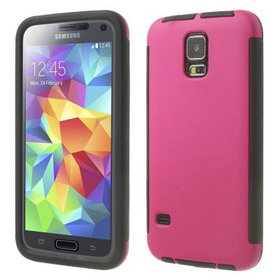Combo Skal med inbyggd skärmskydd till Samsung Galaxy S5 (Magenta)