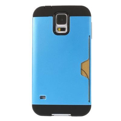 Combo Skal med Kortfack till Samsung Galaxy S5 (Blå)