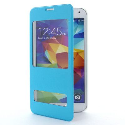Dual View Cover Fodral till Samsung Galaxy S5 i9600 (Ljus Blå)