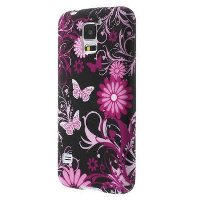 FlexiSkal till Samsung Galaxy S5 i9600 - Fjärilsmotiv