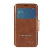 iDeal Premium PU Swipe Wallet, fodral för Samsung Galaxy S5, brun