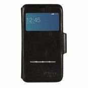 iDeal Premium PU Swipe Wallet, fodral för Samsung Galaxy S5, svart
