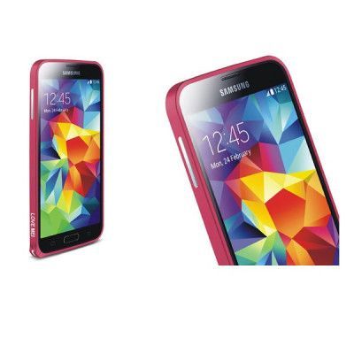 LOVE MEI 0,7mm Metal Bumper till Samsung Galaxy S5 (Magenta)
