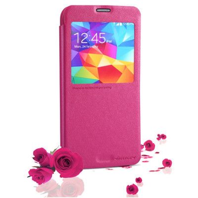Nillkin Sparkle Window View Flip fodral till Samsung Galaxy S5 - Magenta