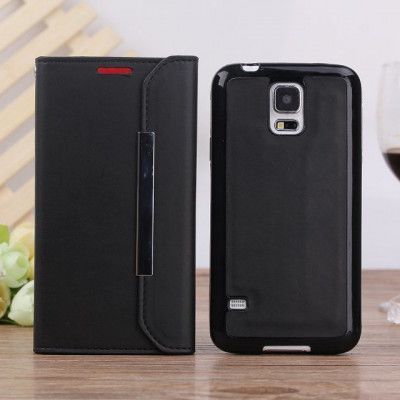 Plånboksfodral med avtagbart skal till Samsung Galaxy S5 (Svart)