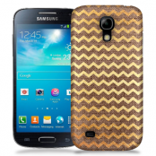 Skal till Samsung Galaxy S5 Mini - Canvas Ränder - Guld/Brun