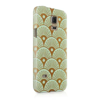 Skal till Samsung Galaxy S5 - Bågar - Guld/Mint