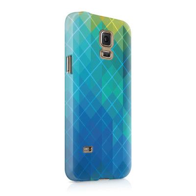 Skal till Samsung Galaxy S5 - Blå kvadrater