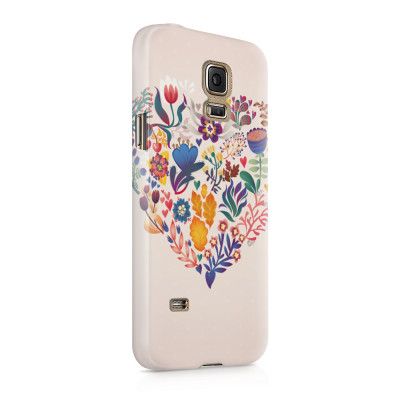 Skal till Samsung Galaxy S5 - Blommigt hjärta