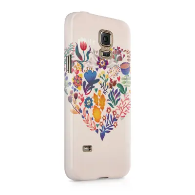 Skal till Samsung Galaxy S5 - Blommigt hjärta