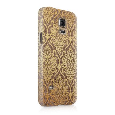 Skal till Samsung Galaxy S5 - Canvas Damask - Guld/Brun
