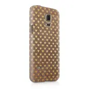Skal till Samsung Galaxy S5 - Canvas Hjärtan - Guld/Brun