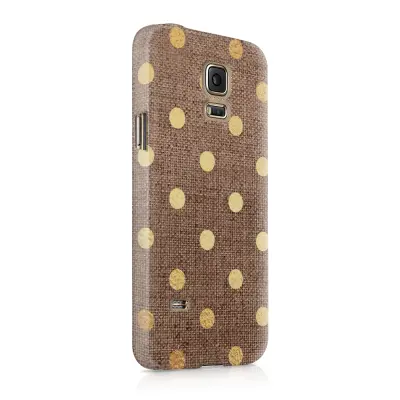 Skal till Samsung Galaxy S5 - Canvas Polka - Guld/Brun